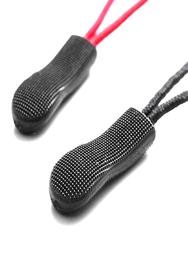 SHOPEE 20PCS Zipper Zip Tags Cord Pulls Zipper Extension Replacement for Backpacks, Luggage Bags, Travel Cases, Clothes, Jackets(Black+Red) - Image 3